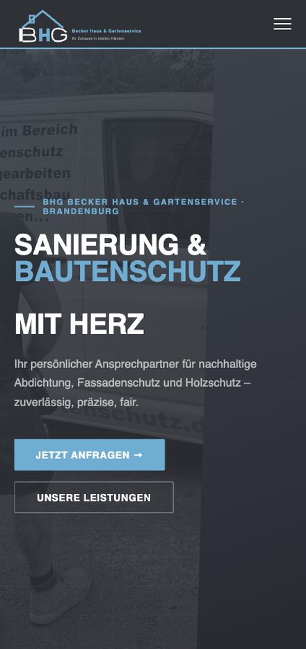 BHG Becker – Mobile-Ansicht