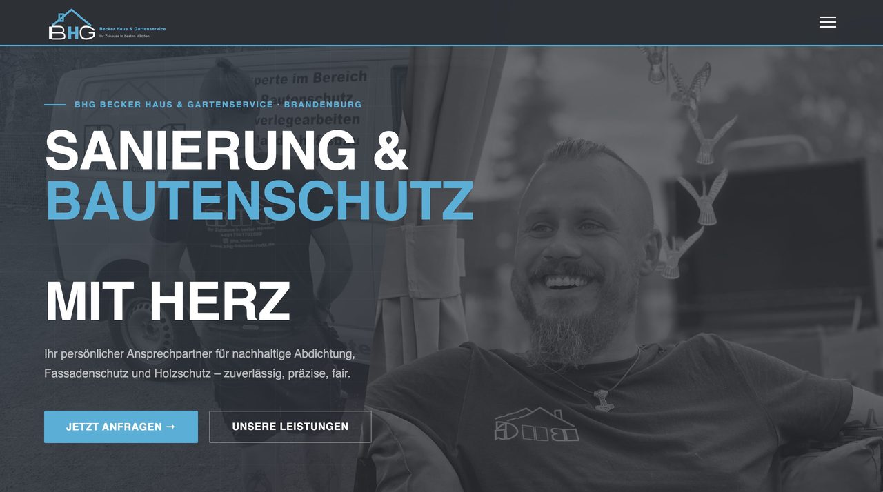 Website von BHG Becker auf MacBook